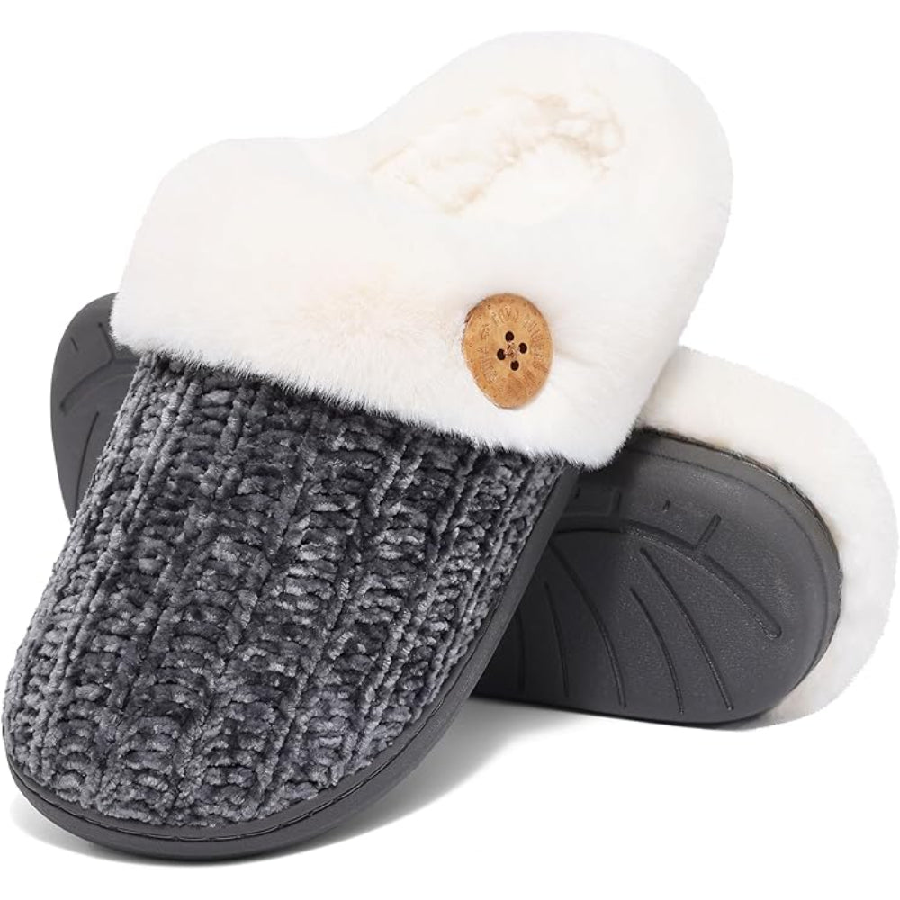 Knitted House Sandals With Memory Foam Cushioned Footbed