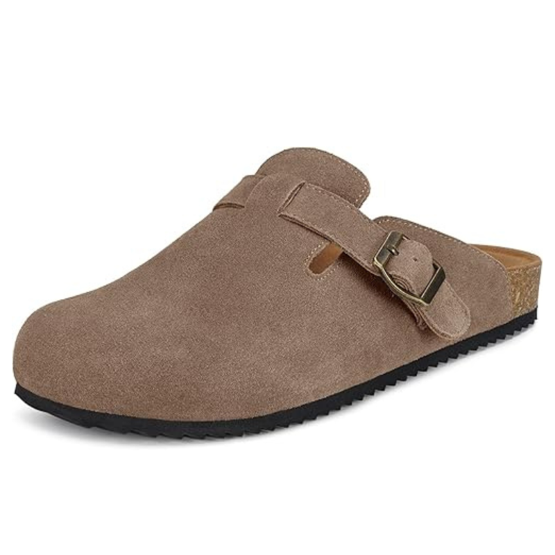 Suede Footbed Mules With Comfortable Slip On Clogs