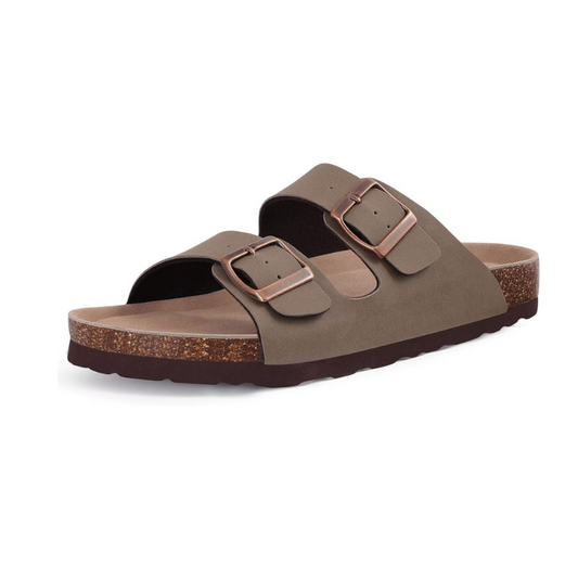 Cork Footbed Sandals With Non Slip Sole And Adjustable Buckle - Comfy Platform Shoes