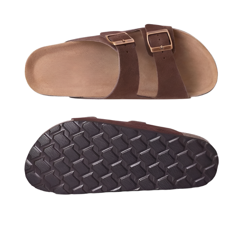 Cork Footbed Sandals With Non Slip Sole And Adjustable Buckle