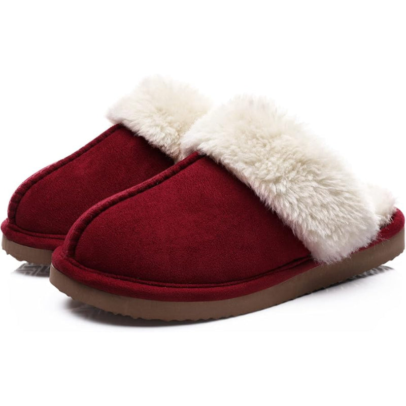 Cozy Fleece Lined Suede Plush Slippers