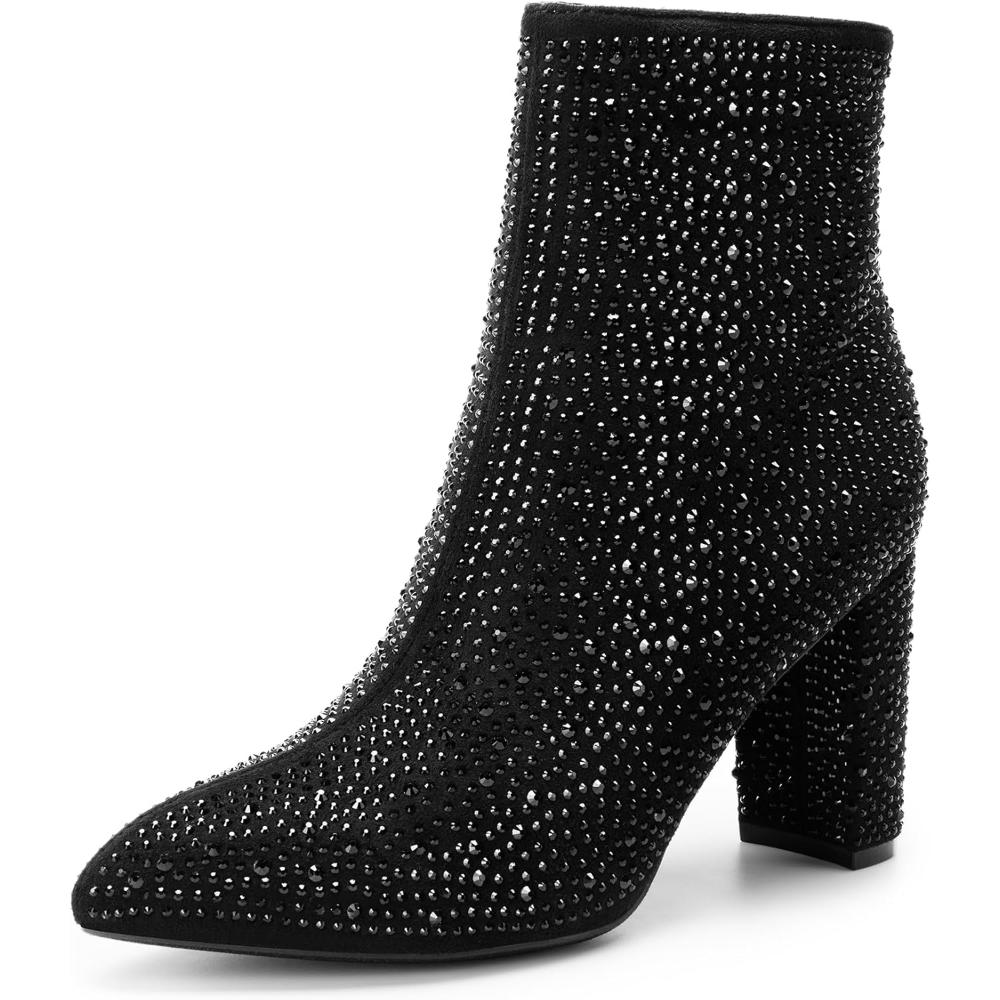 Rhinestone Embellished Chunky Sole Boots