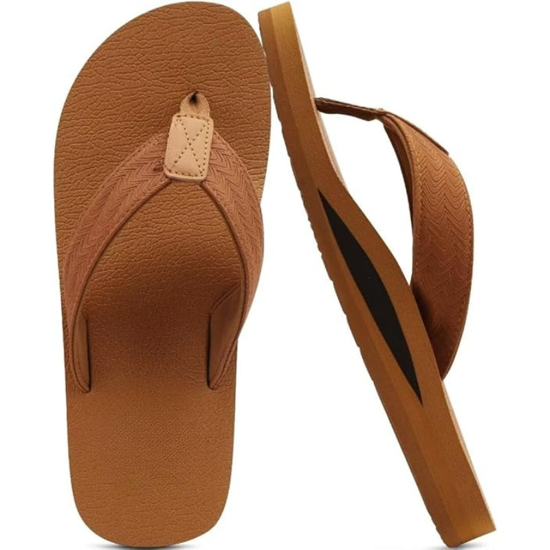Leather Slip-On Sandals With Cushioned Sole For Arch Support