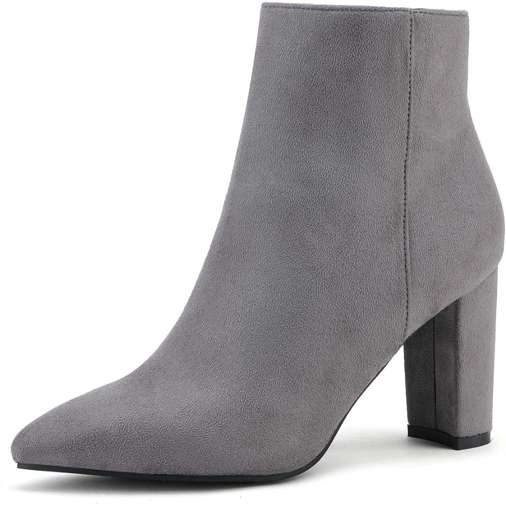 Pointed Design Block Style Boots