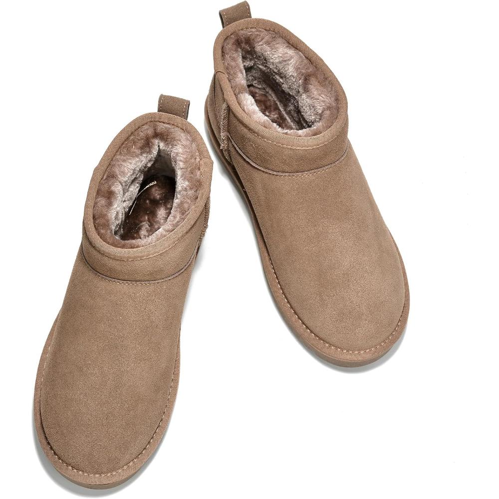 Suede Winter Boots With Cushioned Insoles