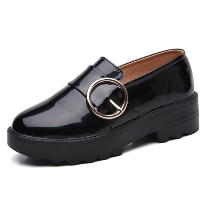 Comfy Slip-On Leather Platform Shoes